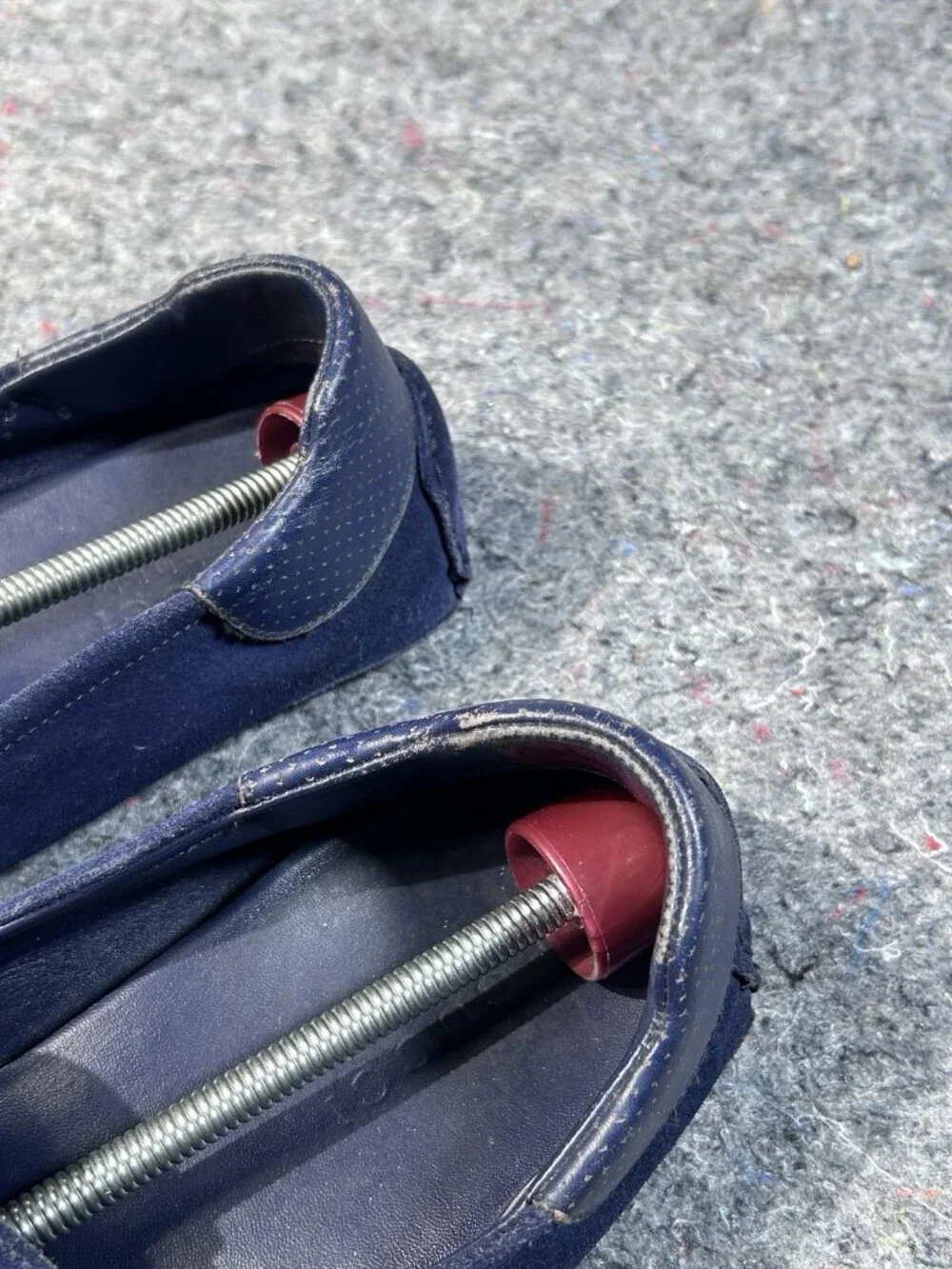 Gucci Horsebit Driving Loafers Navy Blue Suede Mens Size 12 Italy 205843